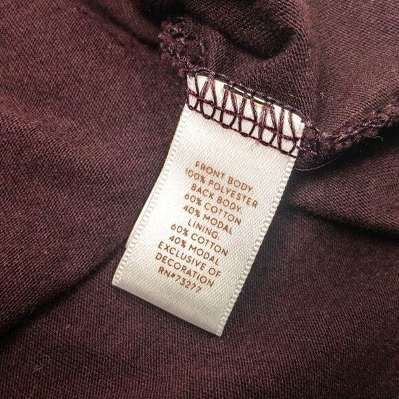 Burgundy Swiss Dot Layered Blouse by Lauren Conrad Size S - Picture 7 of 10